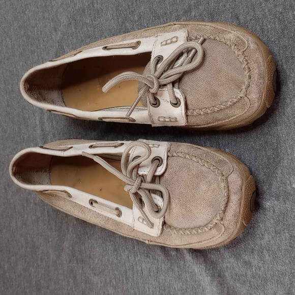 Twisted X Loafers Flats Women's Size 7 Medium Tan Cream Leather Slip On Moc Boat - Picture 5 of 5
